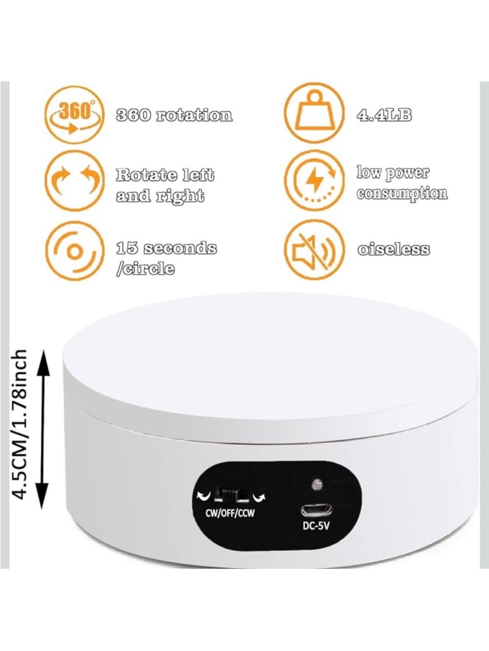 White Rotating Display Stand